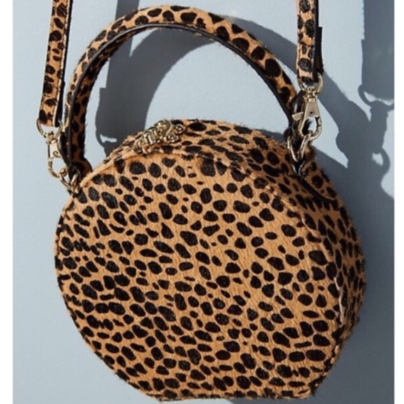 Anthropologie Handbags - Anthropologie Crossbody Leopard Calfskin Bag
